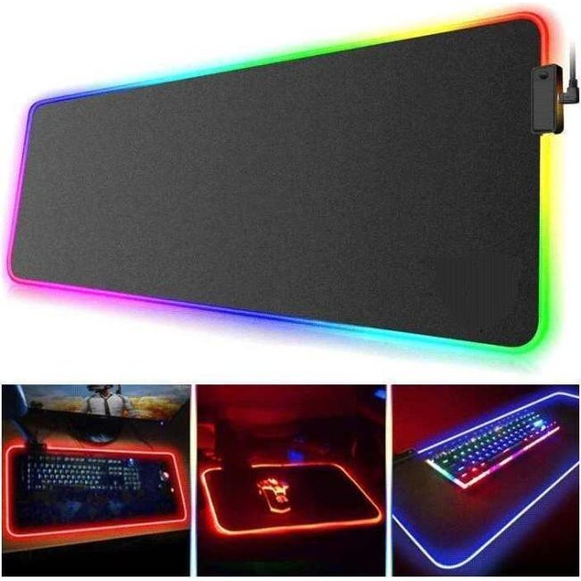 Tappetino Mouse Tappeto XXL RGB Mousepad 800 300 mm Led Cambio Colore Gaming