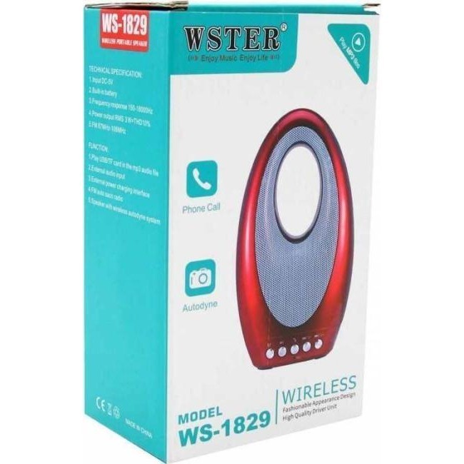 Cassa Bluetooth V4.2 Portatile Wireless WS-1829 Chiamate Mp3 Audio Musica 6
