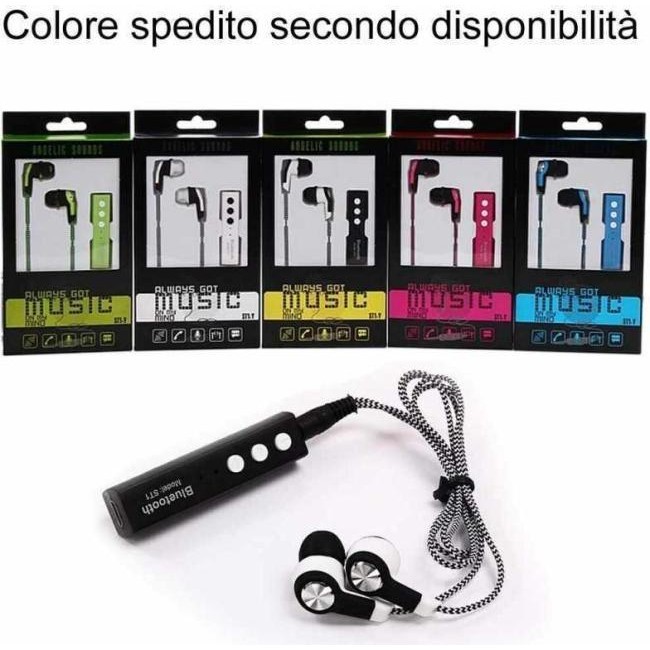 Cuffiette Auricolari Bluetooth Wireless Cuffie Sport ST1-Y MP3 Corsa Musica