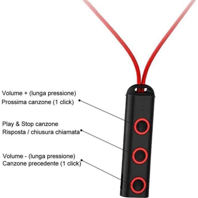 Cuffiette Auricolari Bluetooth Wireless BT MIC Cuffie Sport XT-13 MP3 Corsa...