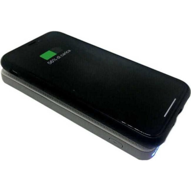 Power Bank Caricabatterie Wireless Smartphone Tecnologia QI 6000mAh Portatile...