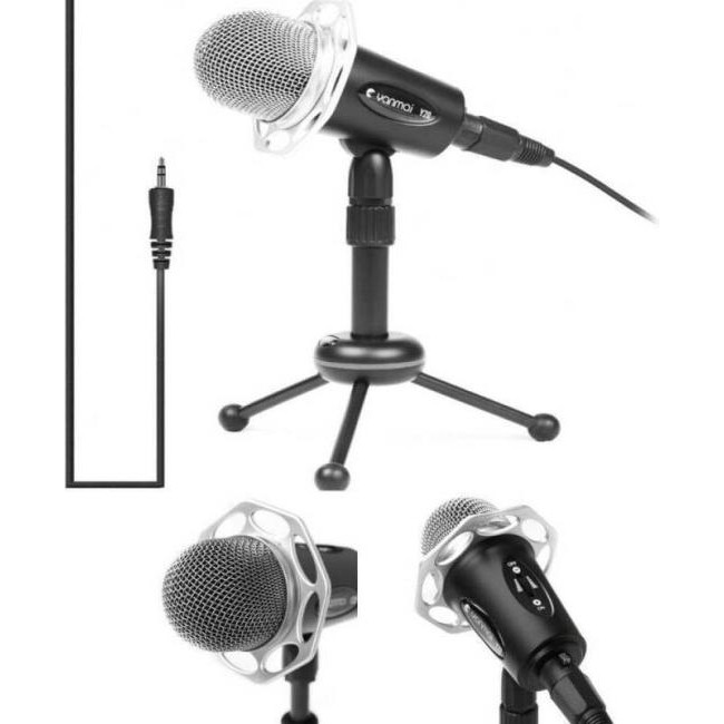 Microfono con Cavo 3.5mm Treppiede Registrazione Direzionale PC Professionale