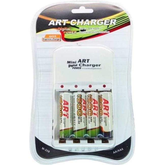Caricabatterie Universale per Pile Stilo AA e AAA 4 Slot Batterie...