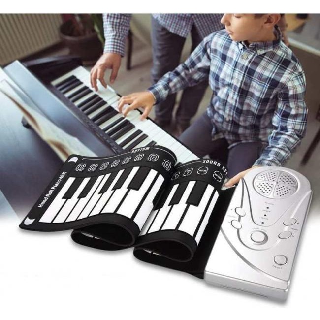 Tastiera Musicale Elettronica Pieghevole Flessibile in Silicone 49 Tasti Musica