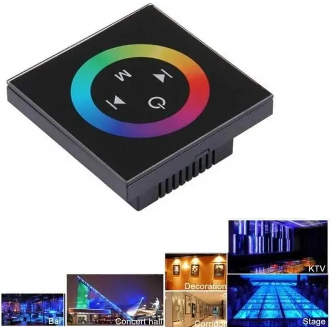 Centralina Controller Touch Luci Led RGB con Telecomando Incasso a Muro Colori