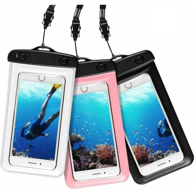 3x Custodia Impermeabile Smartphone Universale Waterproof Subacquea Colori 6.7"