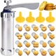 Macchina Pistola Da Biscotti Alluminio Siringa Dolci Formine Sparabiscotti 24pz