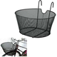 Cestino Anteriore Ovale per Bicicletta con Ganci 30x22.5x20cm Ferro Nero