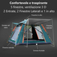 Tenda da Campeggio 4-5 Posti Persone Impermeabile Automatica Anti-UV...