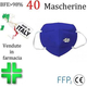 40x Mascherine FFP2 Italiane Certificate CE Colore Blu Monouso Naso Bocca 3