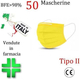 50x Mascherine Tipo II Certificate CE Colore Giallo Monouso Naso Bocca 2