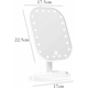 Specchio per trucco con 20 led te-b0143 luci rotazione di 180 gradi luce...