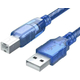 Cavo Stampante 1.5 Metri USB 2.0 Blu Alta Schermatura PC Notebook MAC Type-B...
