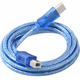 Cavo Stampante 3 Metri USB 2.0 Blu Alta Schermatura PC Notebook MAC Type-B 3