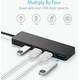Hub 4 Porte USB 3.0 Trasferimento Dati Computer PC Ultra Sottile Alta...
