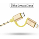 Cavo Ricarica 2in1 USB 1 Metro Lighting Micro USB Compatibile iOS Android...
