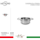 Casseruola in Acciaio Inox Fonda Pentola Bassa da 13.5cm a 31.5cm Gas...
