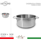 Casseruola in Acciaio Inox Fonda Pentola Bassa da 13.5cm a 31.5cm Gas...