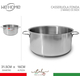 Casseruola in Acciaio Inox Fonda Pentola Bassa da 13.5cm a 31.5cm Gas...