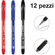 12x Penne a Sfera Inchiostro Gel Punta da 0,7 mm Vari Colori Scuola Ufficio...
