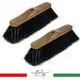 2x Scopa Nera in Setole Rigide PVC Verniciato Pavimenti Casa Interni Pulizia