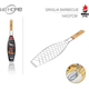 Griglia per Pesce Barbecue Graticola in Acciaio Manico in Legno 14x37cm 7