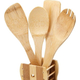 Porta Posate e Mestoli da Cucina in Legno di Bamboo Portaposate con 4...