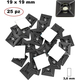 25x supporto adesivo 19x19 mm per fascette autostringenti da 3,6 mm nero cavi