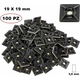 100x supporto adesivo 19x19 mm per fascette autostringenti da 3,6 mm nero cavi