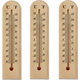 3x Termometro da Muro Parete in Legno Interno Esterno Misura Temperatura C° F°