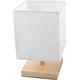 Lampada Abat-Jour da Tavolo Legno 23cm Paralume in Tessuto Bianco Comodino...