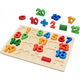 Gioco Educativo Bambini Numeri Puzzle 3D in Legno Colorato Incastro...