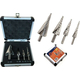Set di 4 frese coniche allargafori a gradino in acciaio 3-12 4-12 4-20 4-42 mm