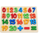 Gioco Educativo Bambini Numeri Puzzle 3D in Legno Colorato Incastro...