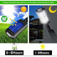 Lampione Faretto Solare LED Sensore di Movimento Faro Esterno Telecomando...