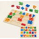 Gioco Educativo Bambini Numeri Puzzle 3D in Legno Colorato Incastro...