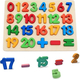 Gioco Educativo Bambini Numeri Puzzle 3D in Legno Colorato Incastro Giocattolo