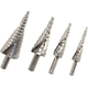 Set di 4 frese coniche allargafori a gradino in acciaio 3-12 4-12 4-20 4-32...