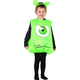 Costume Carnevale alieno verde travestimento mostro neonato 6-12 mesi halloween