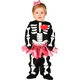 Costume Carnevale scheletro travestimento neonata 6-12 mesi halloween festa...