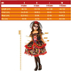 Costume Carnevale scheletro messicano vestito La Muerte bambina 5-13 anni (M...