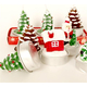 6x Candeline Natalizie Pigna Innevata Decorative Casa con Neve Feste Natale...