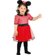 Costume Carnevale Topolina Minnie Mouse bambina 12-24 mesi halloween festa...