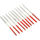 Set 10 Lime ad Ago di Precisione Diamantate 3x140mm Raspe per Metallo Legno