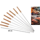 Set di 8 spiedini in acciaio con manico in legno atermico lunghezza 480 mm