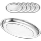 5x Vassoio Piatto Ovale In Acciaio Inox Portata Servizio Cucina da 23 a 45 cm...
