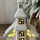 Lampada Natalizia Casetta Scenario Ceramica Luci LED Decorazioni Natale...