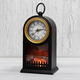 Lampada da Tavolo Lanterna Led Effetto Fuoco Camino con Orologio 25x14x40 cm...