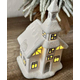 Lampada Natalizia Casetta Scenario Ceramica Luci LED Decorazioni Natale...