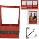 Cassetta Portabottiglie in Legno 2 Posti Scomparti Vino Scatola Rossa 36x21cm...